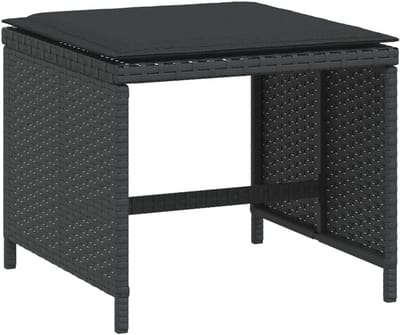Tuinstoelen 4 Stuks met Kussens - 41x41x36cm Poly Rattan Zwart - Buiten Stoelen