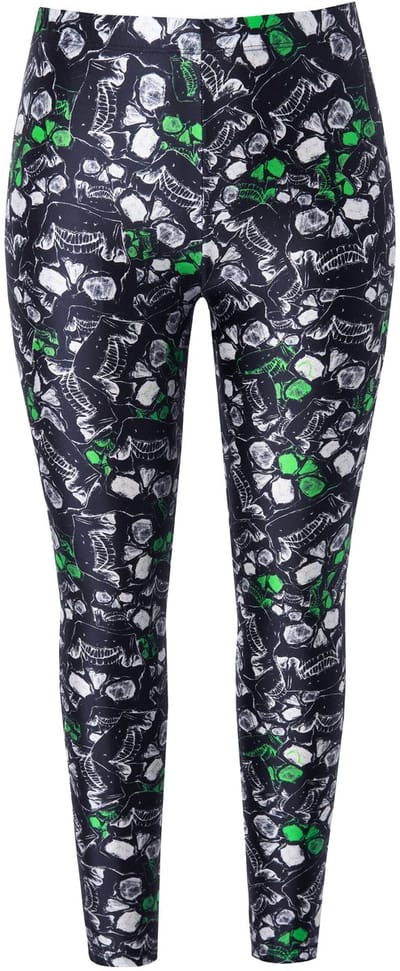 Angel of Style - Dames - Legging slim fit doodshoofd - Zwart - Maat 42
