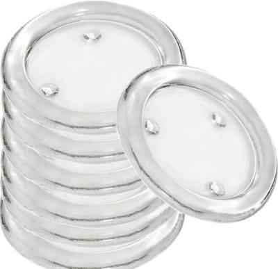 Ronde kaarsenhouder/kaars onderzetter - 8x - glas - 14 cm - voor stompkaarsen tot Dia 12 cm