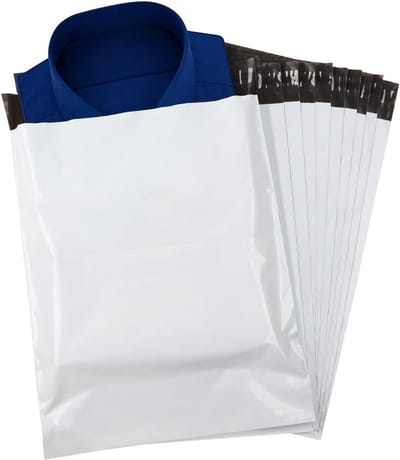Set van 60 Waterdichte en Scheurbestendige Plastic Verzendzakken 35 x 45 cm met 5,5 cm Klep voor Veilig Verzenden