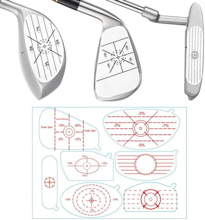 Impacttape voor golfclubs (40 vellen) – Golf-impacttape – Impact-trainingstickers – Swingtrainer – Impactstickers voor de golfswing – Golftrainingshulpmiddel – Stickers voor putters en ijzers – Golfclubstickers voor impactmarkering