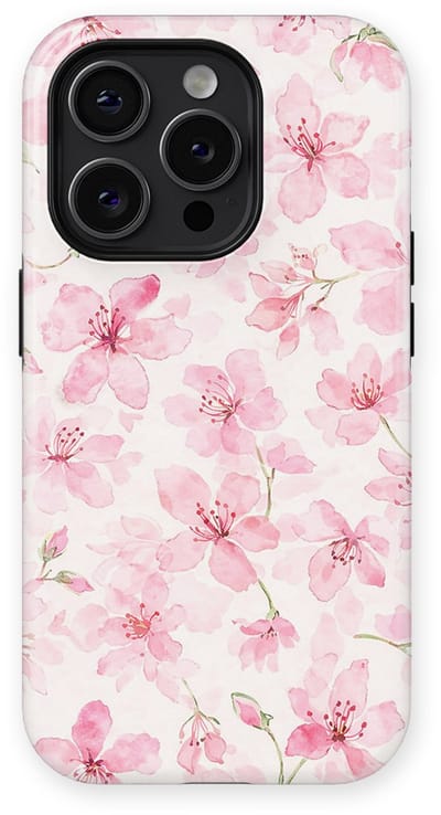 Bloemen Design Hoesje geschikt voor iPhone 14 Pro | Flower Print Tough Case met Mag | Shockproof | Bloemen Motief Backcover geschikt voor iPhone 14 Pro Cherry Blossom