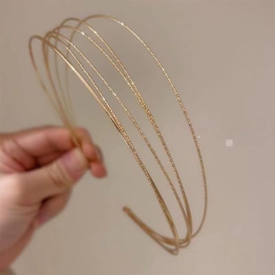 Exquise Elegante Haarband Dames Meerlaagse Metalen Haarhoepel Mode Temperament Haarband Haaraccessoires Gladde Hoofdband brown