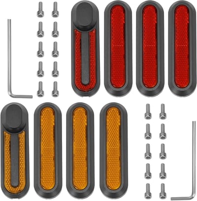 Reflecterende Zijdeksels voor Fietsen en Scooters - Veiligheidsreflectoren voor Xiaomi M365 Pro, Pro2 en 1S - Beschermende Covers in Rood en Geel