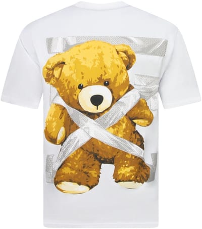 Tshirts Heren Grappig - Oversized T shirt Heren - Heren Tshirt met Opdruk - Fun Shirts Bear -1960- Wit