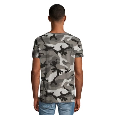 SOLS Heren Camo T-Shirt (Grijs)