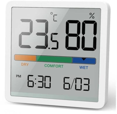 longziming -Digitale Thermometer & Hygrometer – Binnenklimaat Monitor met LCD Display, Nauwkeurige Temperatuur- en Vochtmeting, Compact voor Woonkamer, Slaapkamer, Kantoor & Thuisomgeving