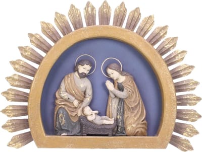 Heilige familie in stralenkrans 33,5x2,5x25cm