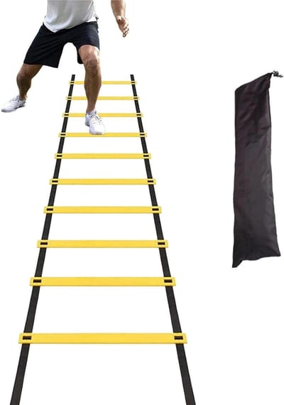 Trainingsladder - Behendigheidstool - Sportprestaties Verbeteren - Snelle Installatie - 6 Meter - Zwart