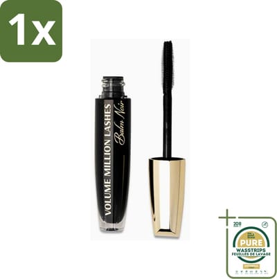 1 x L'Oréal Paris - Mascara - Volume Million Lashes Balm Noir - Zwart - 8,9 ml- Mascara - Volume - Verzorging - Wimpers - Zwart