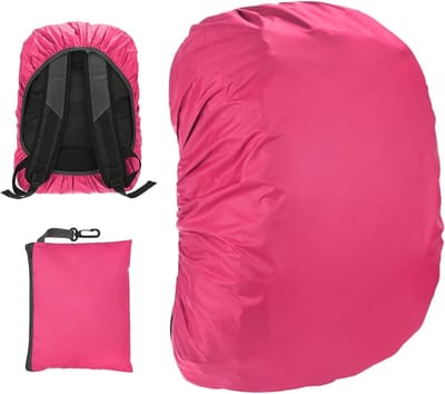 Waterdichte rugzak regenhoes - 30L-40L waterdichte rugzakhoes - tas regenhoes met draagtas voor wandelen - fietsen - kamperen - outdoor reizen [Rose Red]
