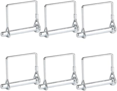 Rectangulaire Splint Koppeling Pin 8 x 60 mm, Bevestigingsbout met Slot voor Boerderijaanhanger en Tuin, Verpakking van 6 Stuks