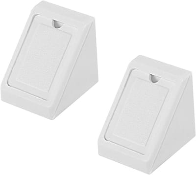 50 Stuks Plastic Hoekbeugels voor Kasten en Meubels, 90 Graden, 2 Gaten, 18 x 20,5 x 20,5 mm met Dekkap voor Versterking van Hoekverbindingen en Lades