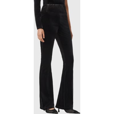 AllSaints Zanni Flare Trouser Velvet Black Taglia: 2 | Pantaloni da completo Outlet | Donna | Nero