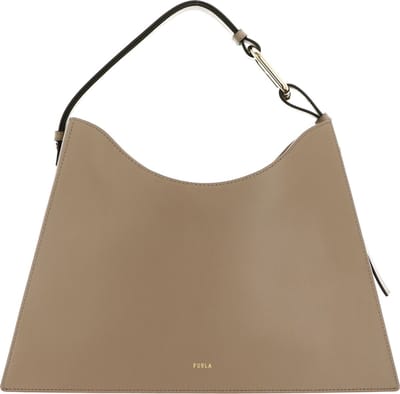 FURLA Leren Schoudertas Nuvola Hobo Greige Taupe