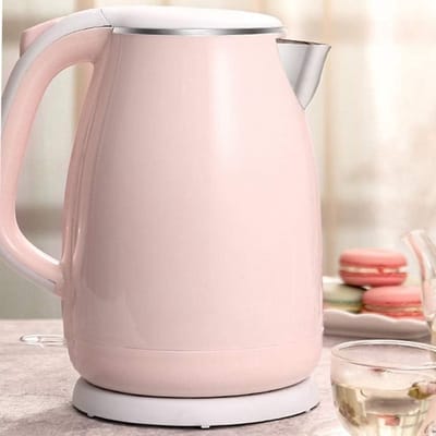 Waterkoker Roestvrij Staal - Elektrische Ketel - Snel Water Koken - Dubbele Wand Isolatie - 18L - Roze