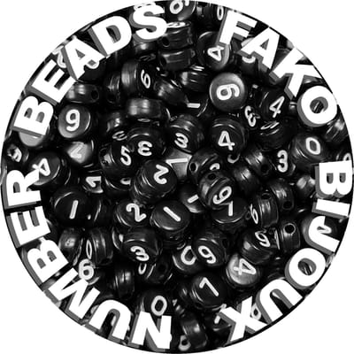 Fako Bijoux® - Cijferkralen - Number Beads - Acryl Kralen - Sieraden Maken - 250 Stuks - Zwart