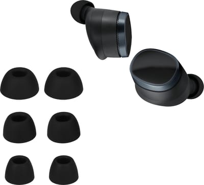 kwmobile 6x cover voor in-ear oortjes geschikt voor Bowers & Wilkins Pi8 - Vervangende oordopjes van siliconen in zwart - 3 maten