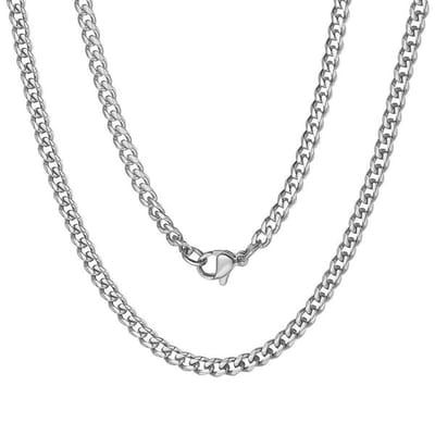 Fako Bijoux® - Schakelketting Staal - Cubaanse Schakel Ketting - RVS - Gourmette - Cuban Link - 4.5mm - 45cm - Zilverkleurig