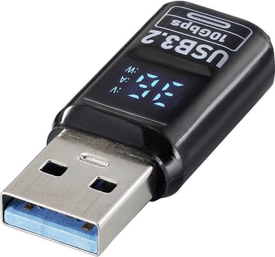 Renkforce USB Adapter [1x USB-A-stekker - 1x USB-C bus] USB 3.2 Type A/C Charging Adapter, PD36W, 10 Gbps LED-display l