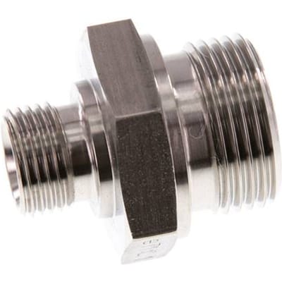 G 1'' x G 1/2'' RVS Borstnippel 345 Bar - Hydrauliek - FL2S-M-ST-100G-012G-I