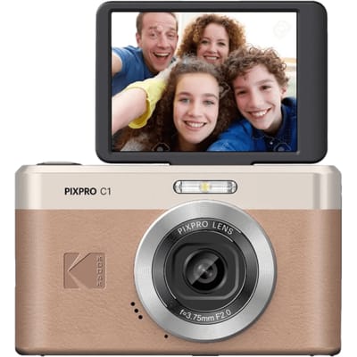 Kodak C1 compact camera - kantelbaar scherm - bruin