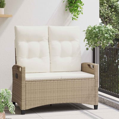vidaXL - Tuinbank - Beige - en - Crème - 105 - x - 60 - x - 112 - cm - Staal - en - Polyester