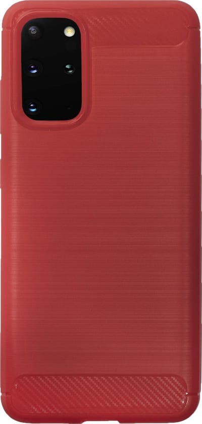 BMAX Carbon soft case hoesje geschikt voor Samsung Galaxy S20 Plus / Soft Cover - Rood