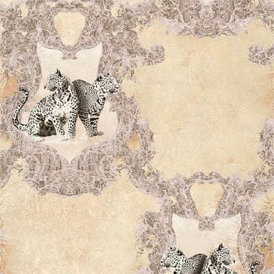 Dieren patroon behang Profhome 335432-GU vliesbehang licht gestructureerd met luipaard-print mat beige bruin crèmewit 5,33 m2