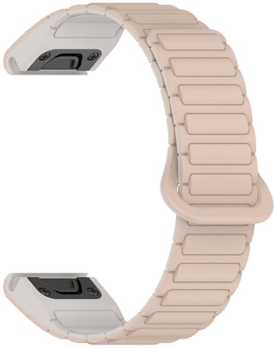 Siliconen bandje - geschikt voor Garmin Fenix 5 / 5 Plus / 6 / 6 Pro / 7 / 7 Pro / 8 (47 mm) / E (47 mm) / Epix (Pro) (2) 47 mm/ Quatix 5 / 6 / 7 / 7 Pro / Approach S60 / S62 / S70 47 mm / MARQ / D2 Delta / D2 Mach 1 / Descent G1 - beige