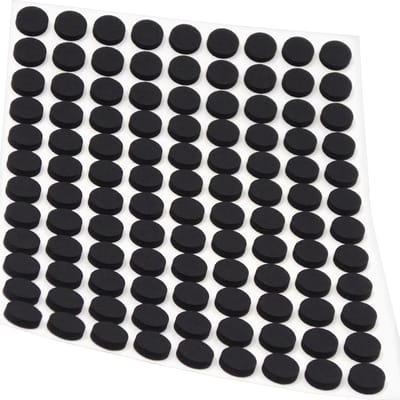 108x Zelfklevende Antislip Voetjes Zwart Rond EPDM Schuimrubber 10mm Doorsnede 2.5mm Dik