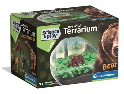 Clementoni Mini Terrarium Beer - Dieren Speelgoed met Echte Planten - Zaden en Plantjes Kweken en Knutselen - Wetenschap en Spel voor Kinderen