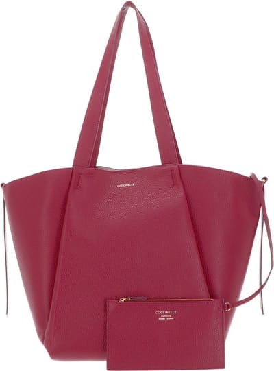 COCCINELLE Leren Shopper Boheme Handbag Grained Leather Garnet Red (rood)paars