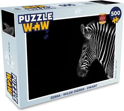 Puzzel Zebra - Wilde dieren - Zwart - Legpuzzel - Puzzel 500 stukjes