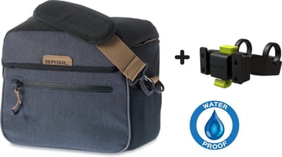 Basil Miles Waterdichte Stuurtas - Zwart - 6 Liter - incl. Basil KF Handlebar Holder Stuurbochthouder