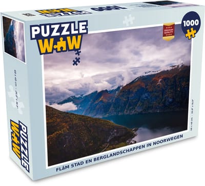 Puzzel Flåm stad en berglandschappen in Noorwegen - Legpuzzel - Puzzel 1000 stukjes volwassenen