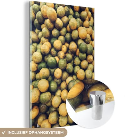 MuchoWow® Glasschilderij 120x180 cm - Schilderij acrylglas - Fruit - Zomer - Vrucht - Foto op glas - Schilderijen