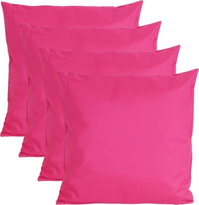 Anna's collection Buiten of tuin sier kussens - 4x - fuchsia roze - 45 x 45 cm - binnen/buiten - zitkussens tuinbank