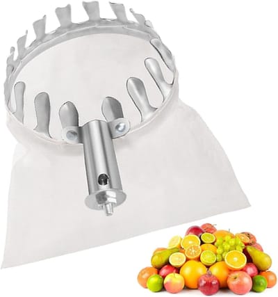 Fruitplukker met mand - Fruit oogstgereedschap - Fruit oogsten - Metalen tanden ring - 240g - Wit