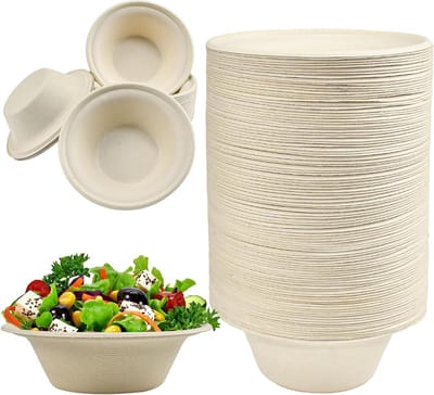 Dailygoods- Soepkom 340 ml - Wegwerpsoepkommen - Biologische Soepkommen - Composteerbaar - Magnetronbestendig - 100 Stuks - Wegwerpkommen
