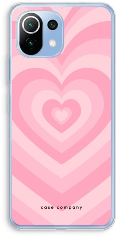 Case Company® - Hoesje geschikt voor Xiaomi Mi 11 Lite hoesje - Hart Roos - Soft Cover Telefoonhoesje - Bescherming aan alle Kanten en Schermrand