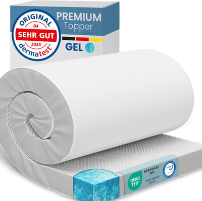 ELONEO Gel Topper 90x190 cm – 8 cm Hoog – Traagschuim Matrastopper met 3D Mesh Hoes & Hoeklussen