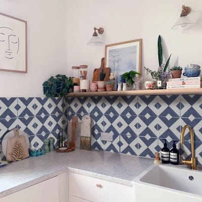 Allecta - Waterdichte vinyl tegelstickers voor keuken, badkamer en woonkamer - Boho-stijl - Zelfklevende backsplash tegeltransfersticker 20x20 cm 10 stuks