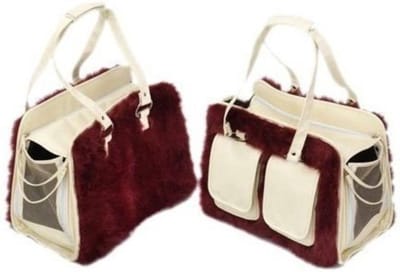 Cat-Deluxe draagtas 38 x 17,5 x 29 cm Rood/Beige -  Ook geschikt voor Hond