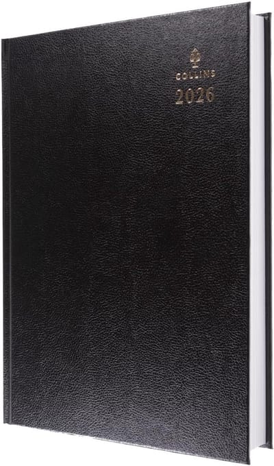 Desk Planner - Dagplanner Jaar - Afspraken Plannen - Twee Pagina's Per Dag - A4 Formaat - Zwart