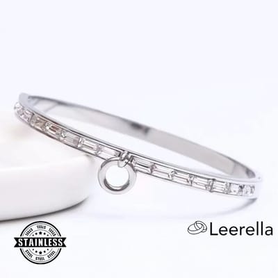 Leerella Schitterende van Bangel Damesarmbanden met Zirkonia en rondje hanger in Zilverkleur - Perfect Cadeau voor Moederdag, Verjaardag of Valentijnsdag! MDL6