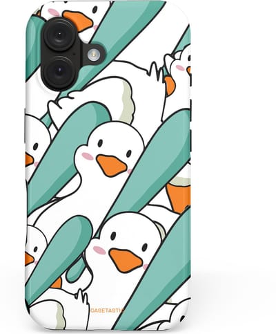 Casetastic hoesje geschikt voor Apple iPhone 16 - MagSafe - Dubbellaagse bescherming - Ganssterk - Fashion Case - Wit Mintgroen Grijs Turquoise