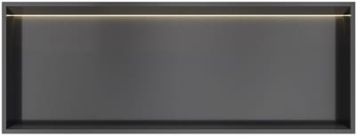Hotbath &More Inbouwnis - 30 x 80 x 10 cm - met LED-verlichting - Geborsteld Zwart PVD