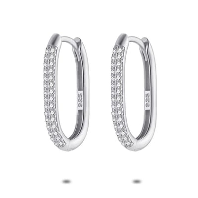 Twice As Nice Oorbellen in zilver, ovale oorring, 20 mm
