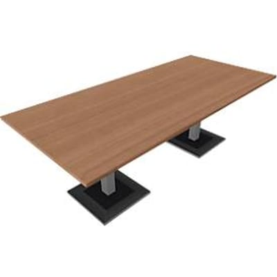 Vergadertafel QUANDOS BOX, rechthoekig B 2200 x D 1000 x H 720-820 mm, kersen-Romana